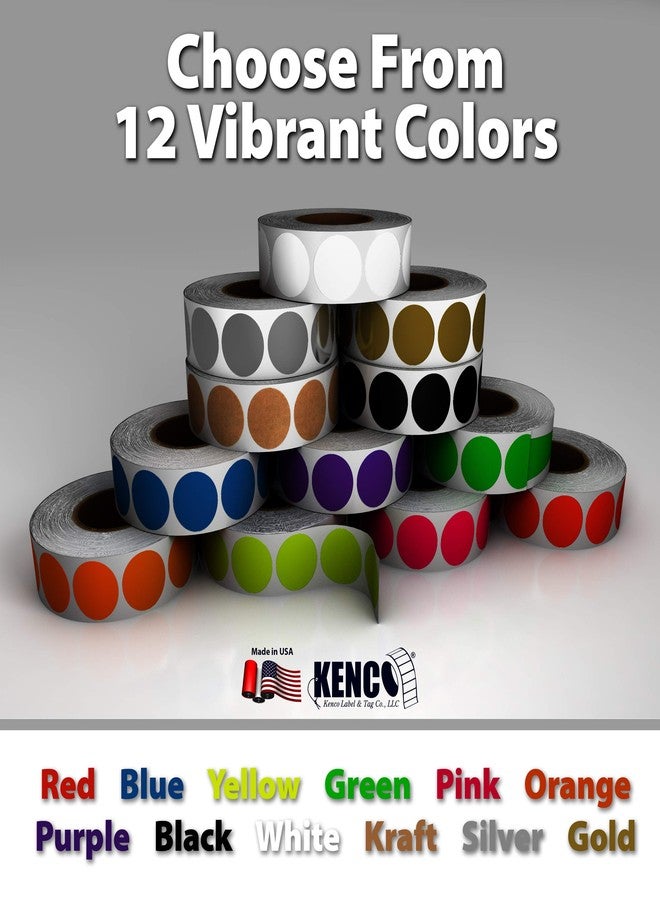 Kenco Color Coding Circle Dot Sticker Labels on a roll (Bright Green, 1 INCH 1000 Stickers) - Image 3
